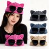 Sweet Brimless Hat with Sunglasses Cute Bucket Cap Creative Woman's Landlord Hat  Casual Wear