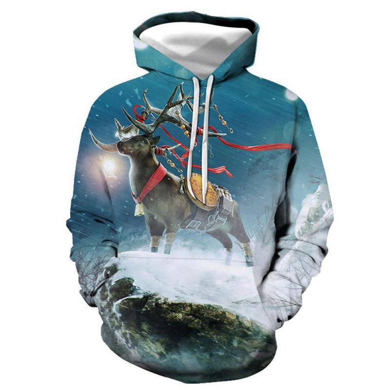 2024 New 3D Digital Printing Men's Fashion Hoodie Christmas Series Pattern Sweatshirt Men's And Women's Same Top Clothing