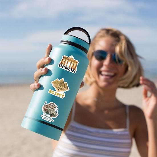 

50 шт. всемирно известная архитектура мультяшные наклейки водонепроницаемые самоклеящиеся наклейки на холодильник, стиральная машина, багаж, скрапбукинг, наклейки на бутылки