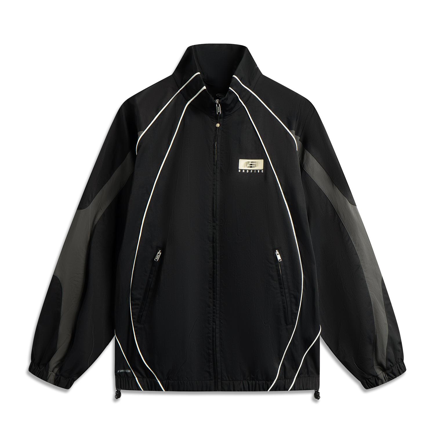 

Li Ning Баскетбольная серия Спортивный повседневный Простой в полоску Воротник-стойка Свободная ветровка Мужская верхняя одежда Черный AFDV621-2 M