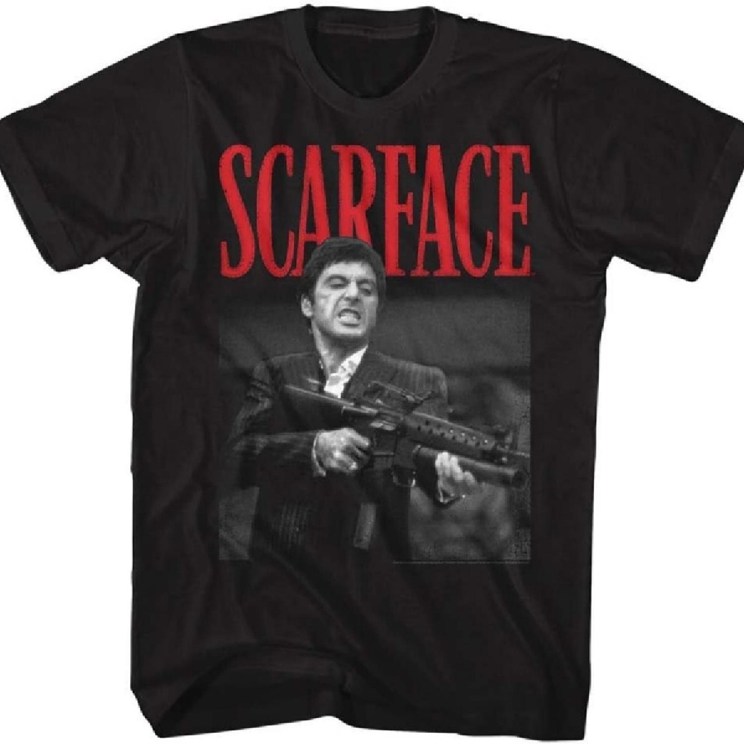

American Classics Scarface 1983 Crime Film Movie Dakkadakka Black 2-Sided Adult T-Shirt Tee XXXXXL
