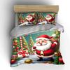 Santa Claus and Christmas Trees Bedding Duvet Cover Set Duvet Cover Pillowcases  (1*Duvet Cover 2*Pillowcases, Without Duvet Insert)
