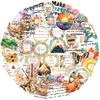 50 Pieces Cartoon Inspirational Phrase Sticker Pack - Waterproof Clear PET Decals for Journal, Guitar & Notebook Decoration