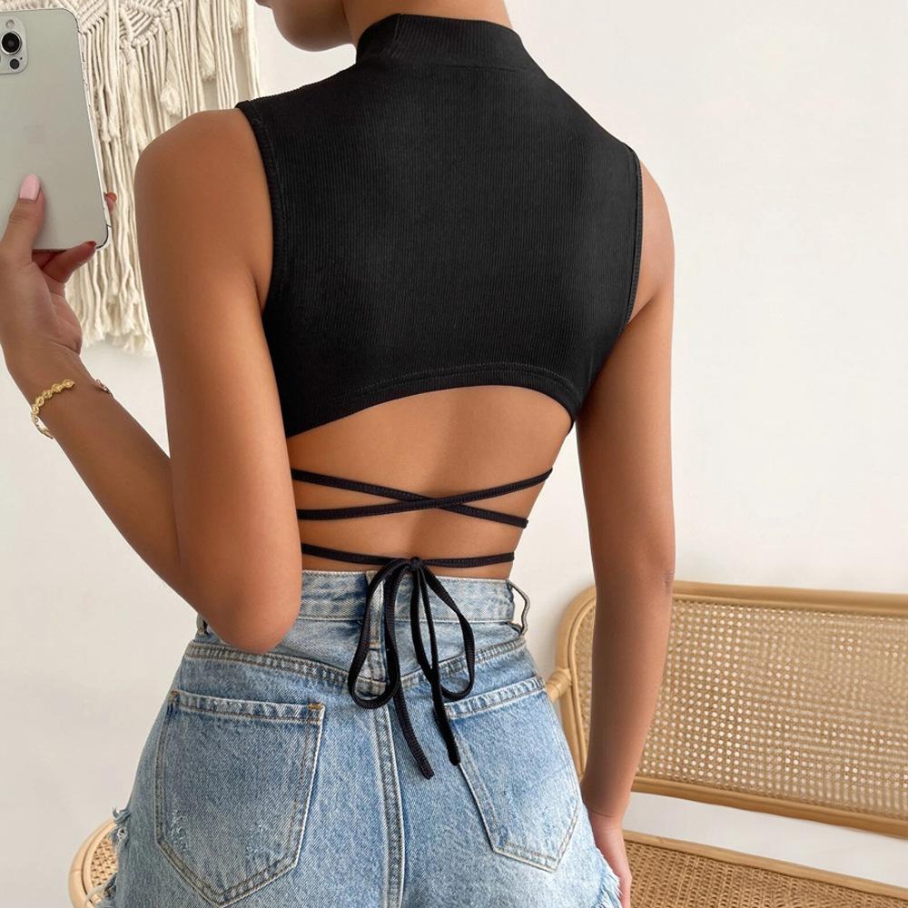 New Summer Casual Temperament Slim Fit Sexy Vest T-Shirt Sleeveless Suspender Versatile Top Strapless Women