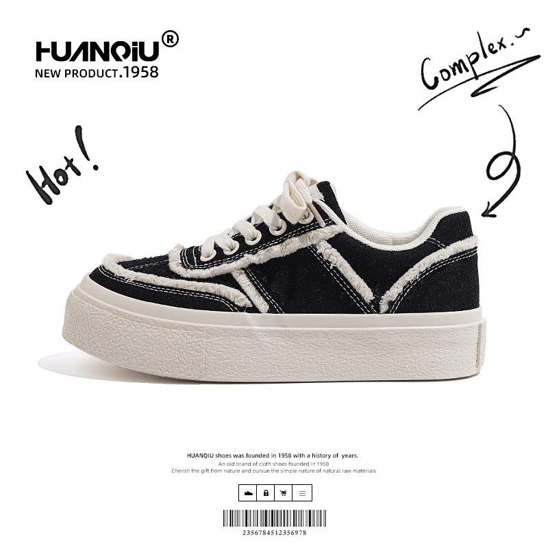 Global ZHQ-HQ007 Milk-colored Canvas Shoes Women's New Summer Breathable Casual Hong Kong Flavor Versatile Popular White Shoes