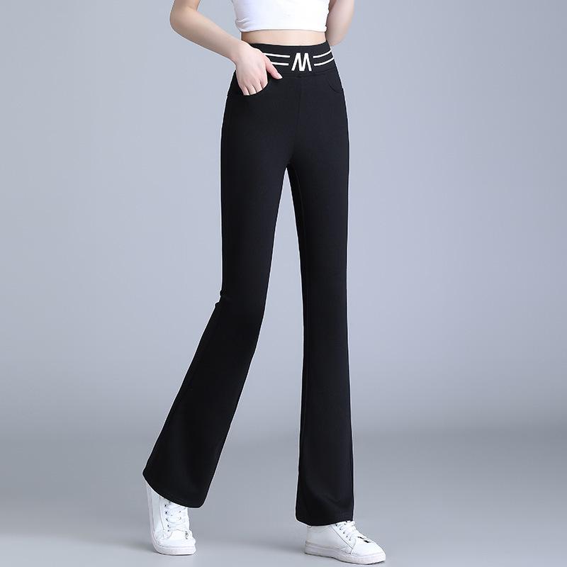 

Women s Black Micro-Flared High-Waisted Stretch Pants - Spring/Summer 2025 Collection XL