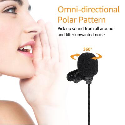 Mini Portable Clip On Lapel Condenser Microphone Mic Hands Free 3.5mm TS Plug for Computer PC Portable Voice Amplifier