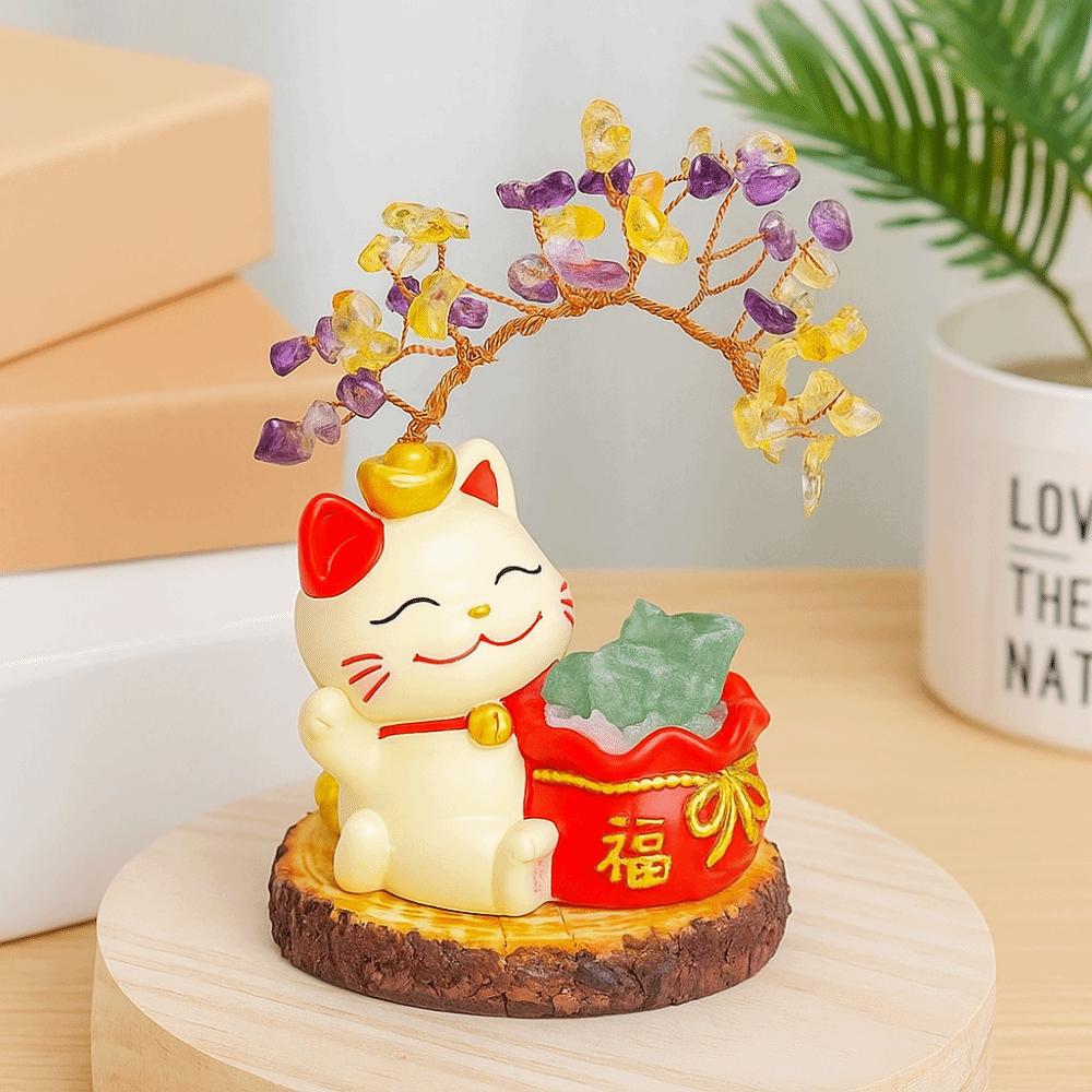 Phoenix Tailed Natural Crystal Crystal Tree Colorful Gravel Fortune Tree Energy Tree Desktop Ornaments