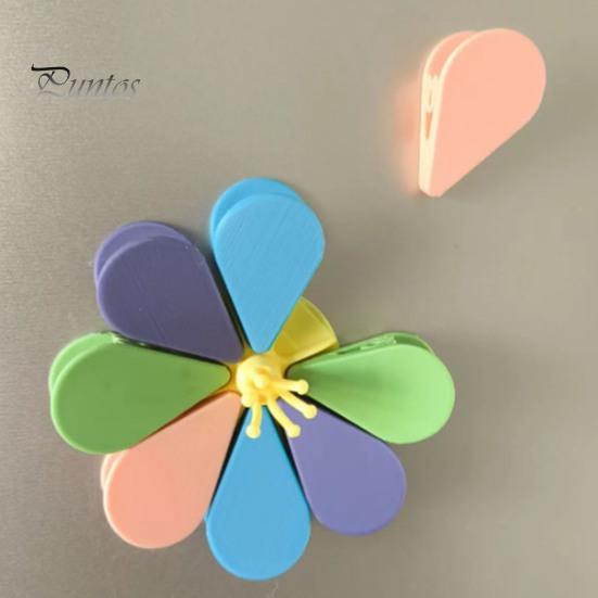 Petal Magnetic Clips 3D Flower Refrigerator Magnet with Sealing Clips, Snack Bread Food Shape Storage Bag Sealer Clamp, Kitchen Fridge Decoration