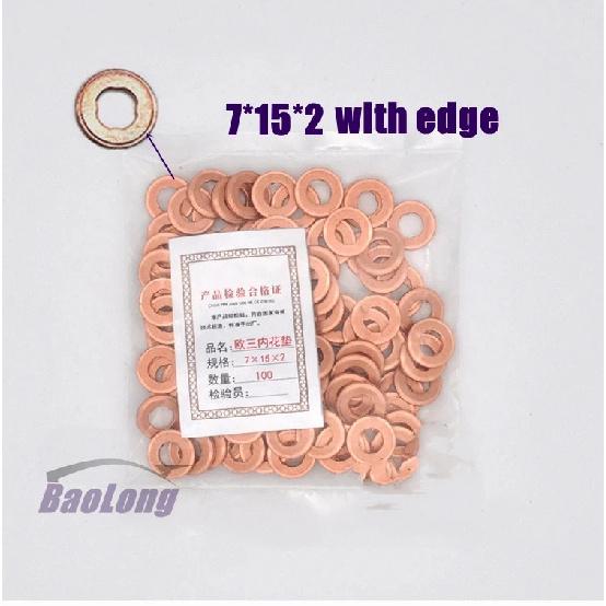 100PCS 7×15mm 7×13mm 9×18mm Diesel Common Rail Injector Nozzle Copper Seal Washer Fuel Pump Gasket Pad for CAT