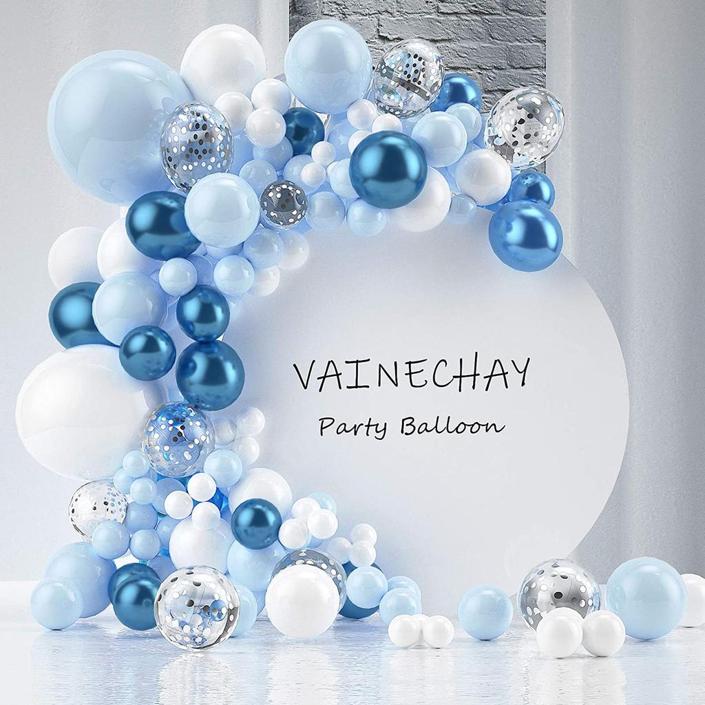 Blue Ocean Series Macaron Latex Balloon Male Treasure Birthday Decoration Balloon Chain Set Holiday Arrangement