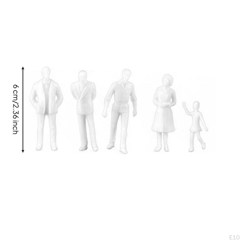 Architectural Model People DIY Crafting Sand Table Miniature Paintable Tiny Figurines for