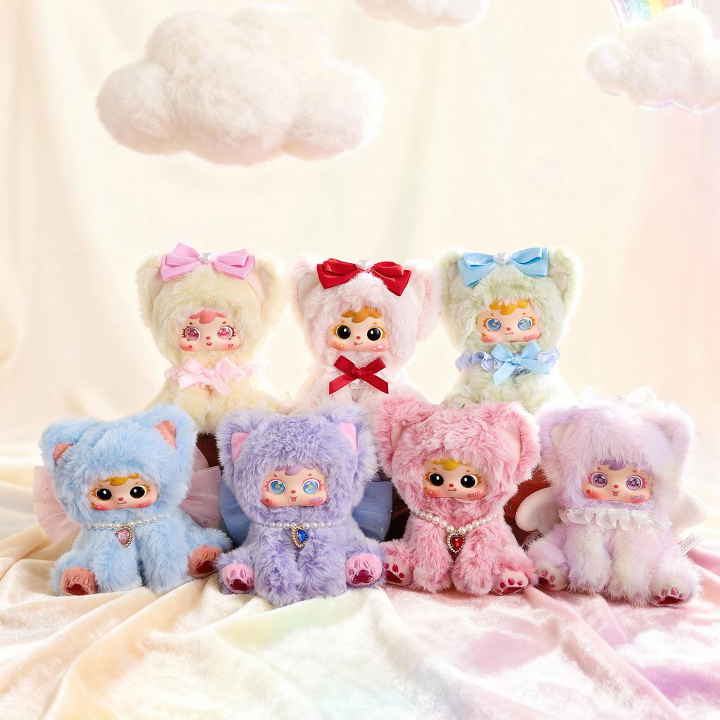 Samuel Regenbogen Katze Serie Plüsch Blind Box Niedliche Vinylpuppe Schlüsselanhänger Dekorative Überraschungsbox Sammelspielzeug Geburtstagsgeschenke
