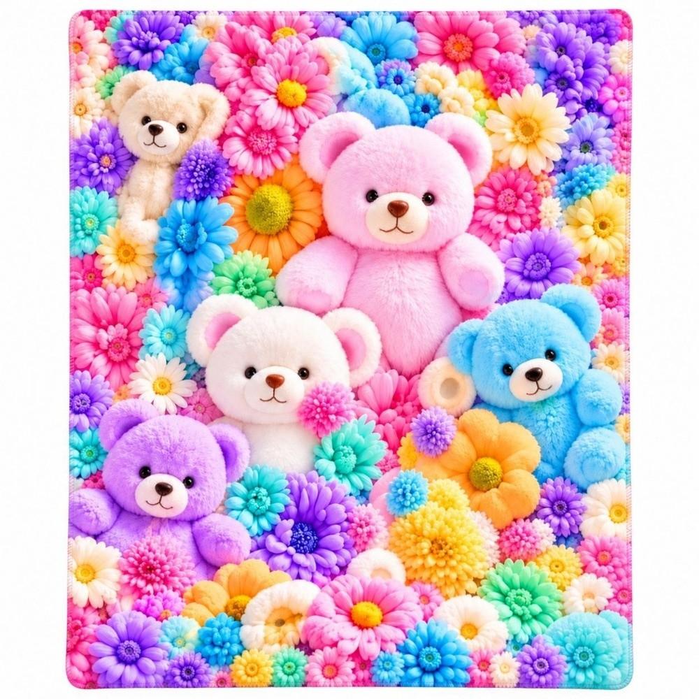 Flannel Throw Blanket Cartoon Nap Blanket Comfortable Plush Blanket  All-Season