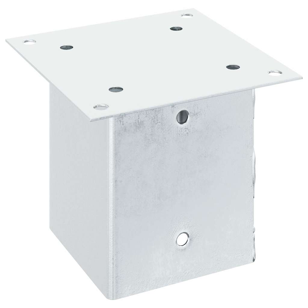 vidaXL Pfostenträger Quadratisch 4Stk. Silber 121x121mm Stahl Verzinkt