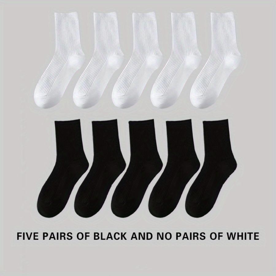 

10 пар модных повседневных деловых носков — ультра-дышащие, исключительно удобные, не впитывающие запах и поглощающие пот 10 Pairs（38-43） чёрный/белый