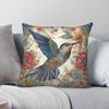 William Morris Hummingbird Square Pillowcase Polyester Linen Velvet Printed Zip Decorative Pillow Case Room Cushion Cover