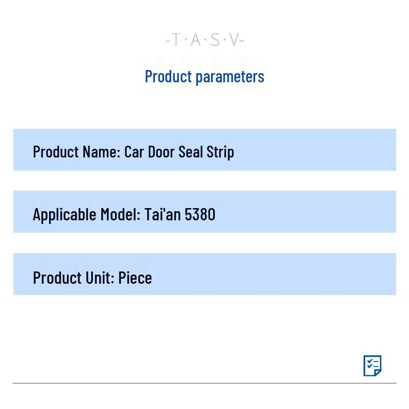 Aerospace Tete Car Door Seal for Tai an TA5380 Cab