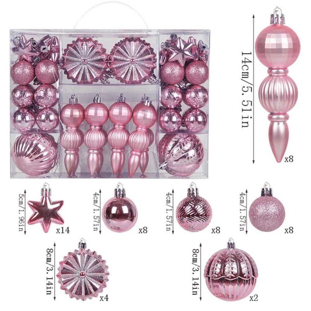 52pcs Gold Color Christmas Ball Ornaments Painted Christmas Ornament Set Christmas Celebration