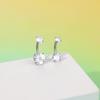 1Pc Titanium Zircon Belly Button Ring Internally Threaded Navel Ring Belly Piercing Women's Navel Piercing Body Jewelry 14G