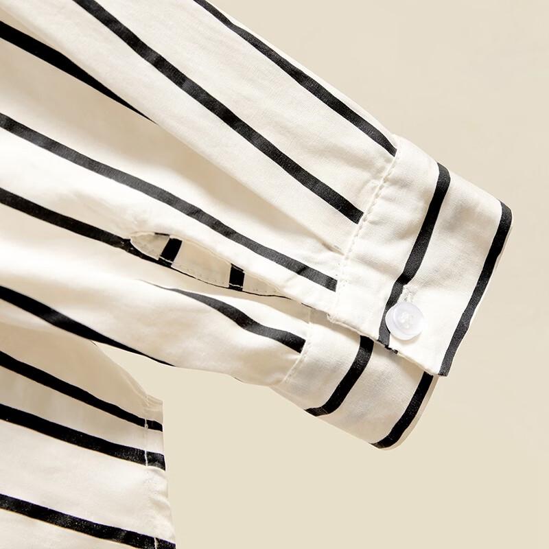 Dames Contrasterende Streep Losse Lange Mouw Shirt