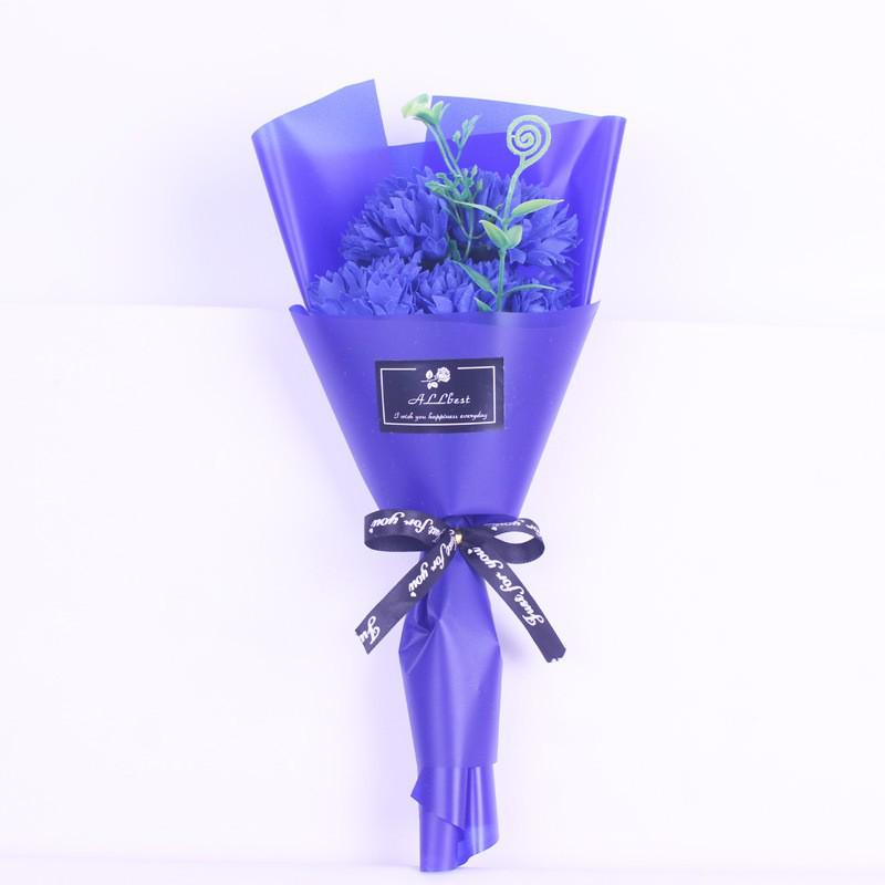 Teacher's Day 5-Flower Bouquet - Red Carnation & Soap Roses, Valentine & Qixi Gift