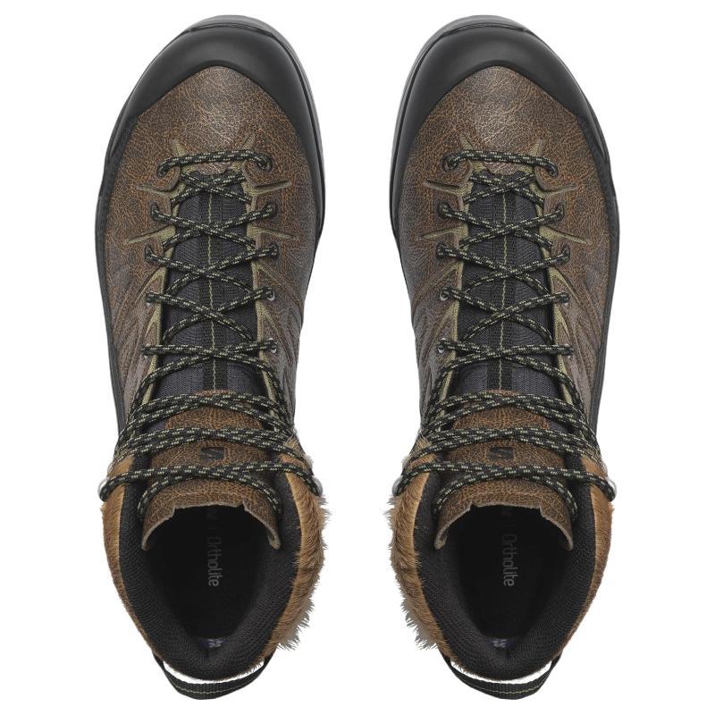 SALOMON X ALP Cushioning, Waterproof, And Breathable Mid top Mountaineering Shoes Unisex Brown Sneakers 477959