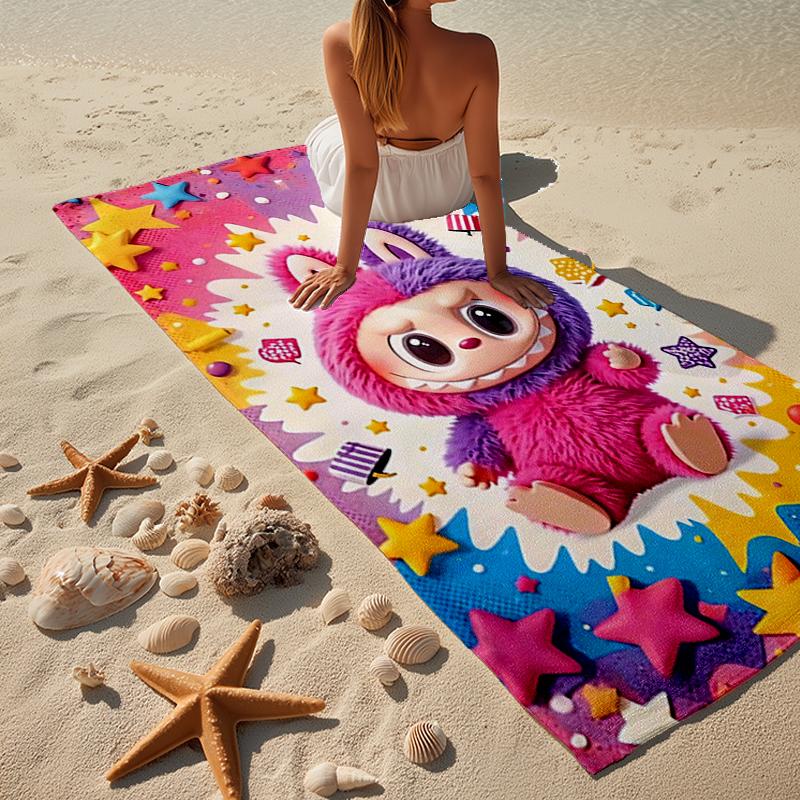 Fantasy Labu-bu Unicorn Journey Beach Towel, Super Soft Microfiber, Gift for Her/Him, Birthday, for Pool, Beach, Travel, Home Decor Fan Gifts