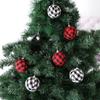 Elegant 7cm Black And White Checkered Christmas Ball Ornament Set For Festive Decor