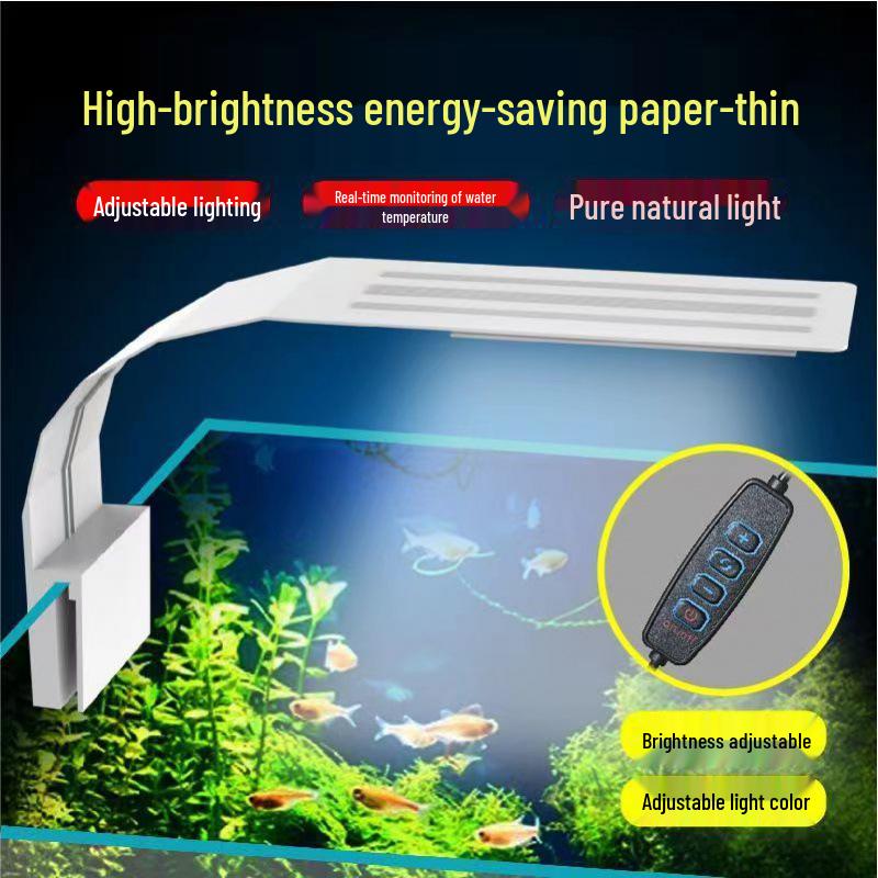 Ultra-thin LED Fish Tank Light: Color-enhancing, Energy-saving, Splash-proof, Full Spectrum, Three-color Dimming Clip Light