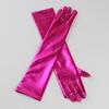 Cosplay Party Stage Performance Women Full Finger Shine Faux Leather Long Gloves