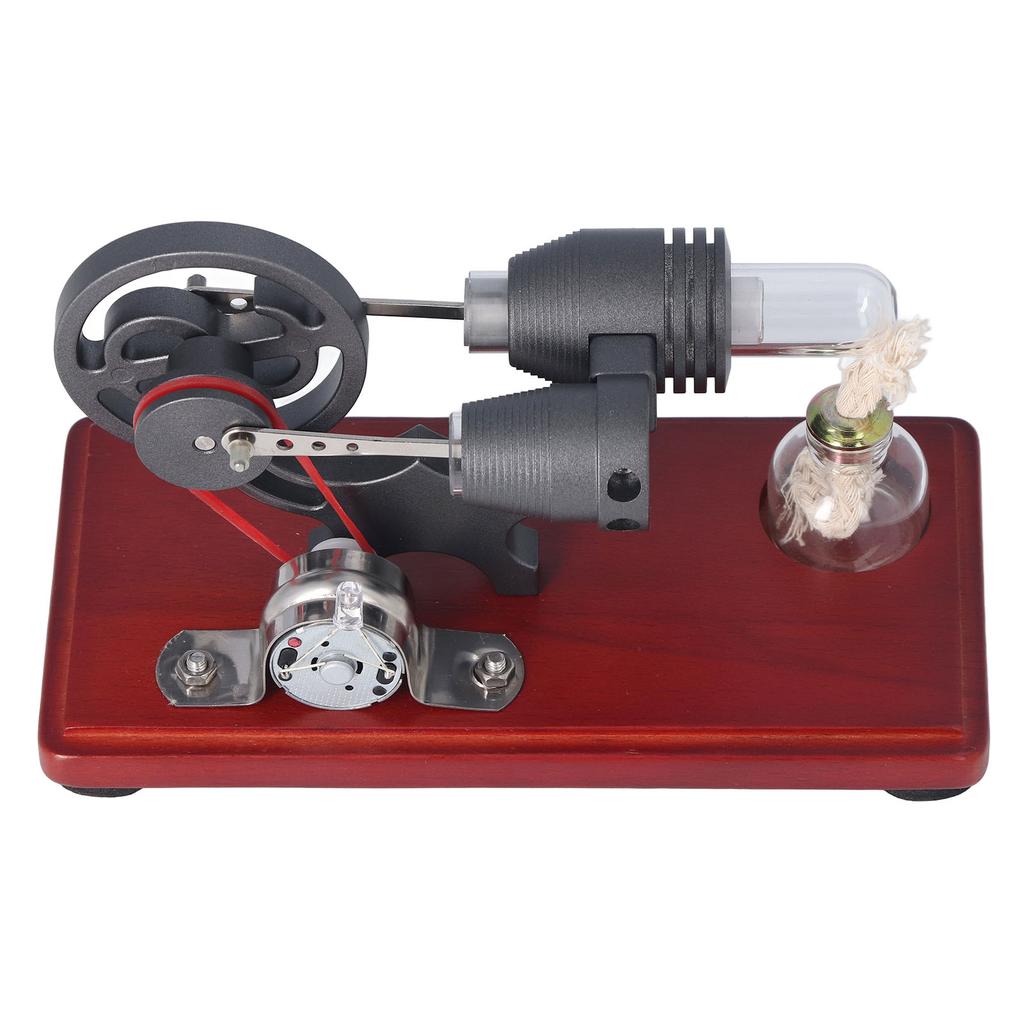 Engine Generator Model Set with Ethanol Bottle Cover Heating Glass Tube Lamp Bead Physical Model