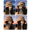 Warm Knitted Bucket Hat Elegant Dome Hats Fashion Fisherman Cap  Autumn Winter