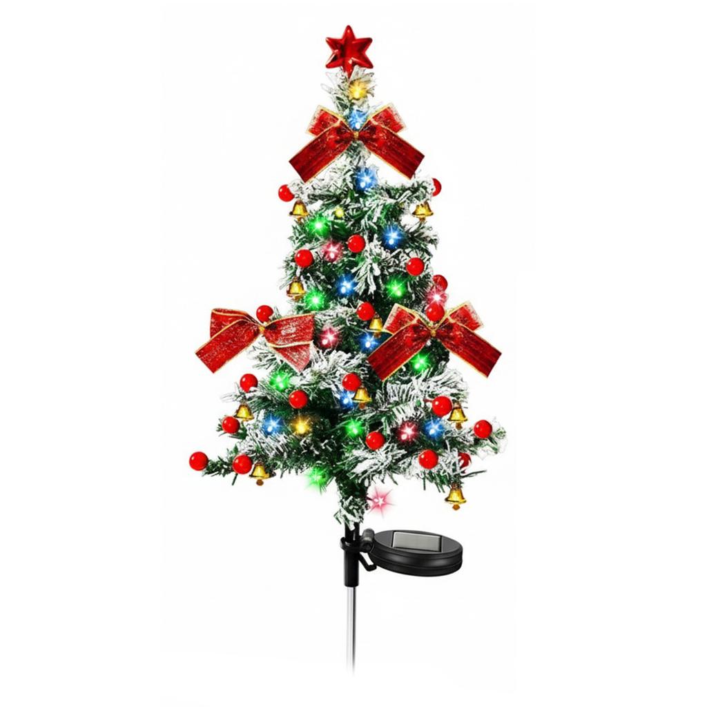 Solar Christmas Trees Lights IP44 Waterproof Lighting Modes Outdoor Christmas Tree for Yard Families Outdoor Decor