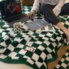 Simple Vintage Checkerboard Blanket Autumn Winter Warm Nap Throw Blanket Flannel Fleece Sofa