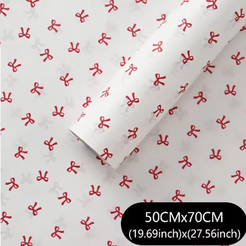 20sheets 50x70cm Bow Tissue Parper Printed Flowers Wrapping Floral Paper Packaging PaperKnot Ins Korean Gift Rose Packing Parper