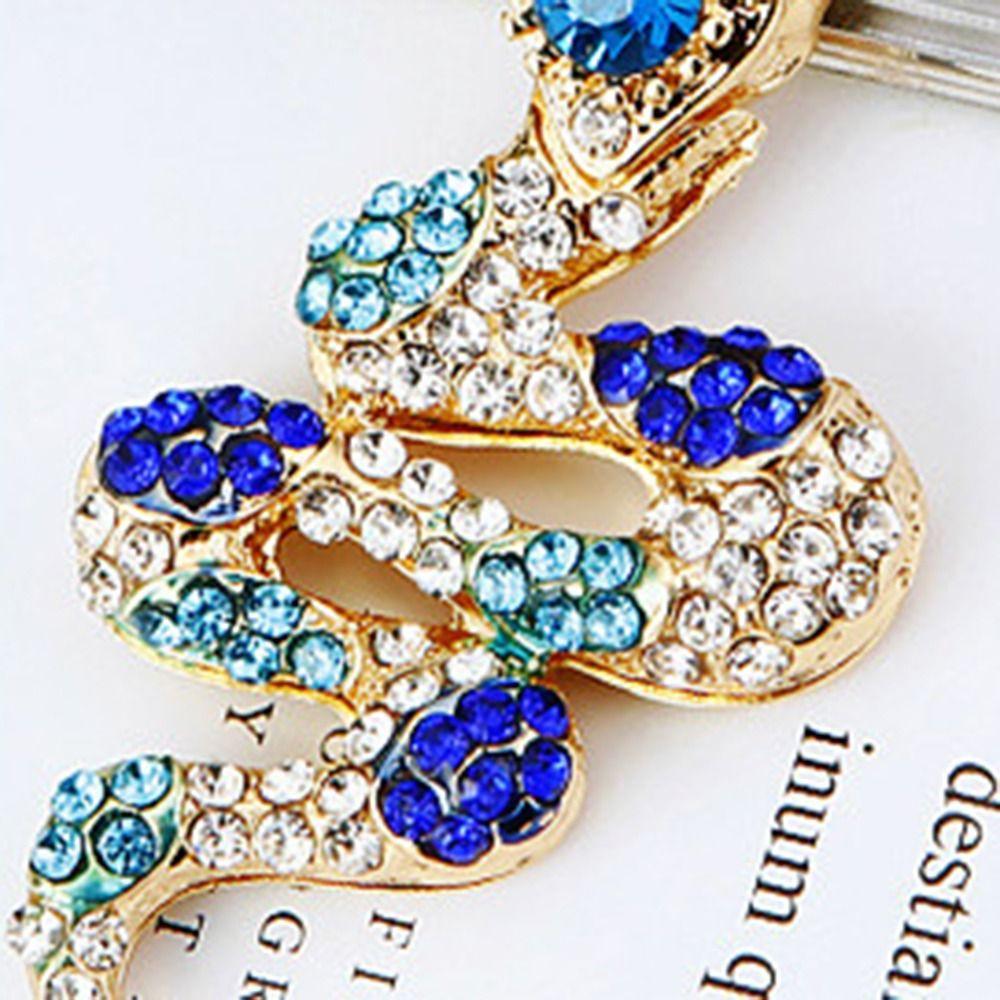 Colorful Rhinestone Snake Keychain Exquisite Women's Bag Pendant  New Year Gifts
