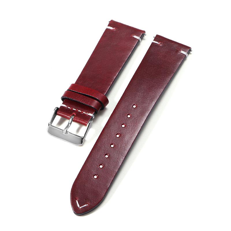 Vintage Oil Wax Genuine Leather Watch Strap 18mm 19mm 20mm 22mm Quick Release Watchbands for Samsung Galaxy Watch Band Bracelet