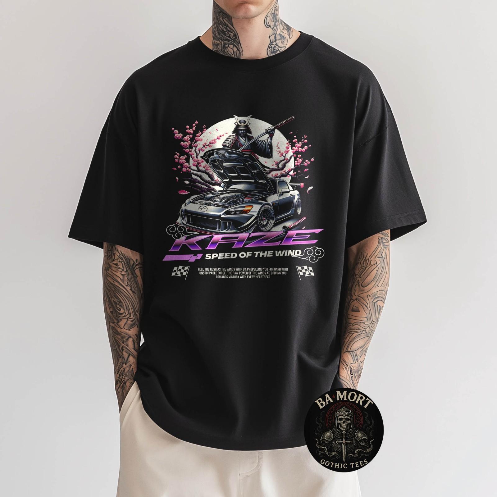 Samurai Warrior JDM Sports Car Japanese Graphic T-Shirt S
