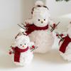 Cartoon Scarf and Hat Snowman Figurine Plush Toy Cartoon Festival Snowman Stuffed Dolls Winter Christmas Desktop Decors