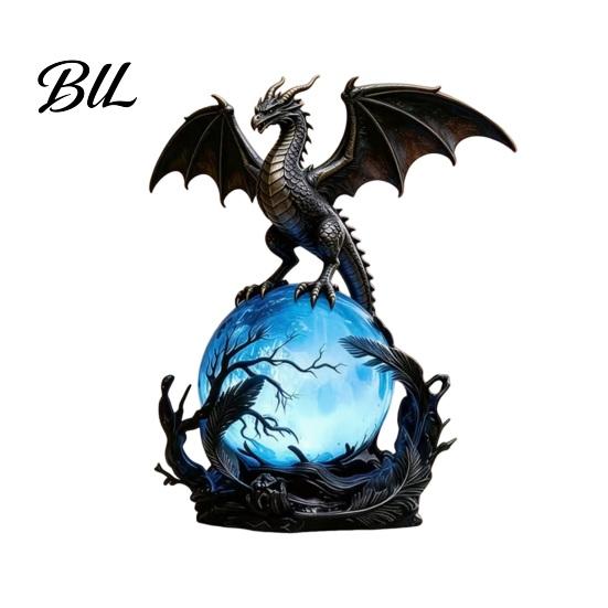 Studierzimmer Drachenlicht USB-betrieben LED-Licht, Dekoration im Gothic-Stil, Leuchtende Skulptur für Vitrine Nachttisch Schreibtisch für Feiertage