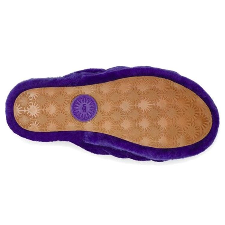 UGG Fluff Yeah Slide Minimalistic Thick Sole Purple Women's 1095119-VNGH