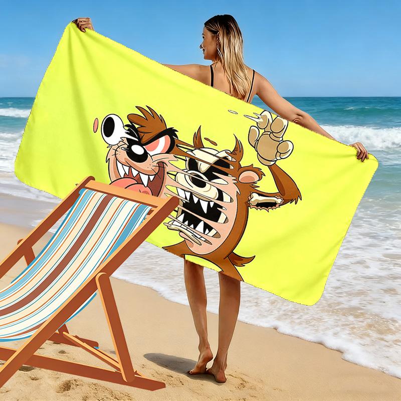 Maniac Tas Print Beach Towel, Large Soft Quick Dry Towel for Beach Camping Swimming