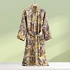 Print Flower Cotton Gauze Kimono Bathrobe Gown Female Robe Negligee Loose Home Dressing Gown Sleepwear Spring Summer Nightwear
