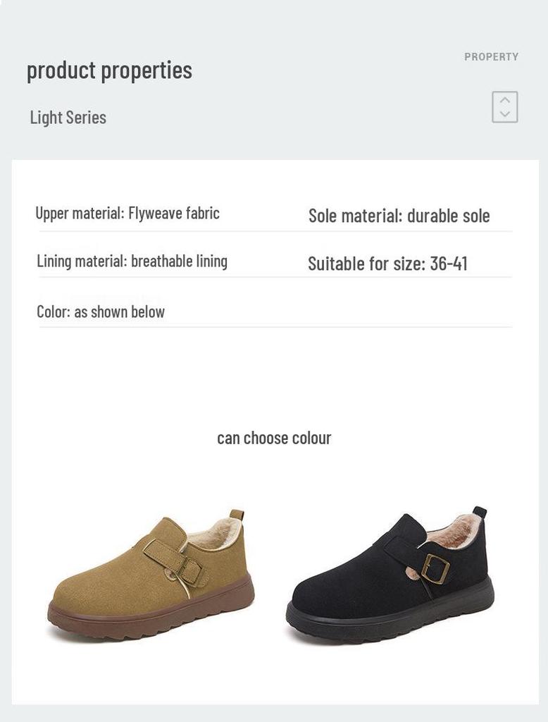 Women's Versatile Winter Ankle Boots, Fleece-Lined & Thickened, Comfortable Cotton Snow Boots, Cold-Proof Fashion Footwear