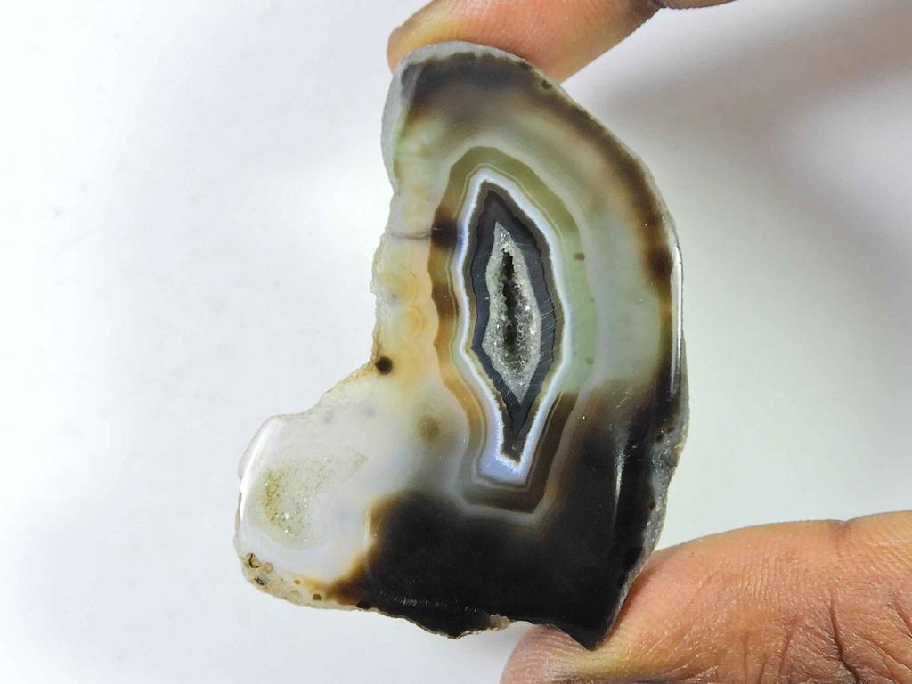 74Cts. Dyed Black Druzy Agate Fancy Crystal Cabochon Loose Gemstone 27X50MM SK-2246