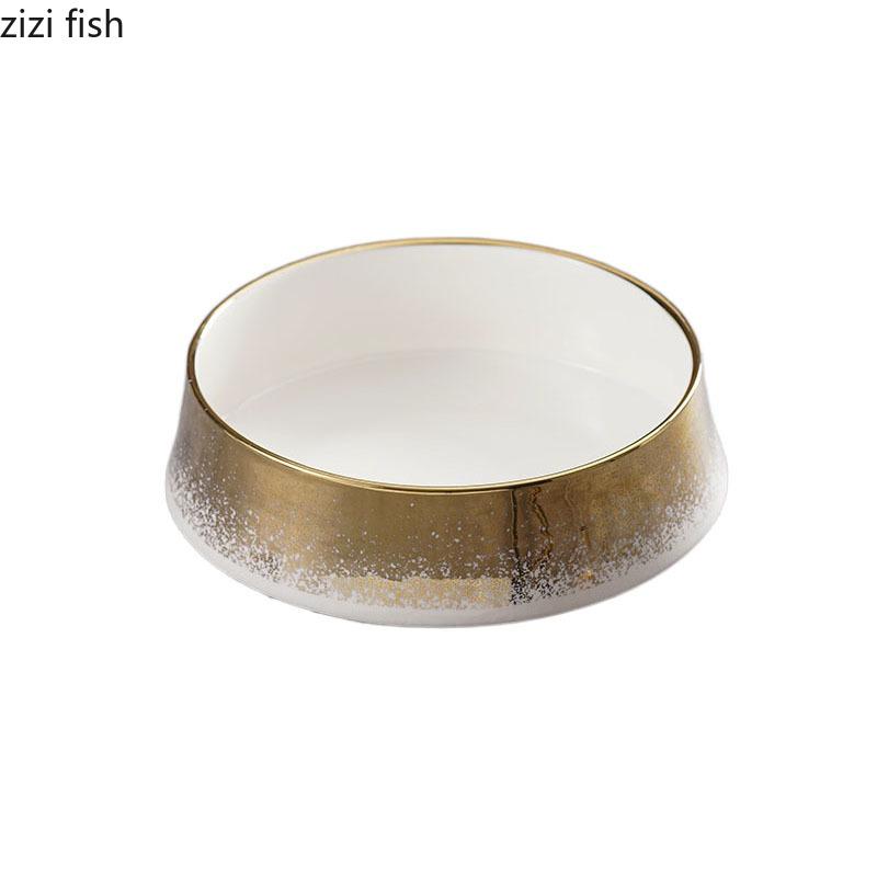 Creative Circular Ceramic Bowl Thick Soup Bowl Dessert Bowl Pasta Bowls Salad Bowls Fruit Bowls Restaurant Specialty Tableware