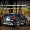 1/30 Scale Subaru Forester SUV Alloy Car Model Diecast Metal Toy Off-road Vehicles Car Model High Simulation Sound and Light Kids Gift