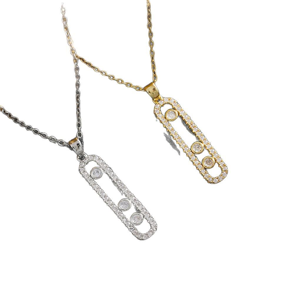 European-American Style Movable Necklace: Titanium Steel Paperclip Light Luxury Geometric Design