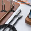 240W/65W 2-in-1 Data Wire with Braided Cable Invisible Holder Fast Charging Cord Foldable Stand for iPhone 17 Smartphones Tablet